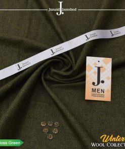 J. Wool men’s unstitched suit moss green color winter fabric 4-meter cutting