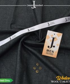 J. Wool men’s unstitched suit grey color premium wool fabric 4-meter cutting