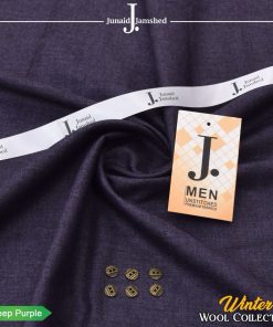 J. Wool men’s unstitched suit purple color winter fabric 4-meter cutting