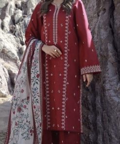 Zainab Chottani ZC-637 Premium Dhanak Winter Suit with Heavy Embroidery and Digital Wool Shawl