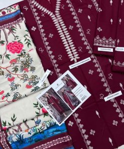 ZAINAB CHOTTANI ZC-637 | PREMIUM DHANAK 3-PIECE WINTER SUIT WITH DIGITAL WOOL SHAWL