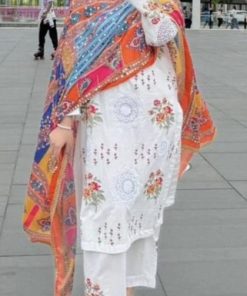 Nimra Mehra NM-638 premium embroidered Dhanak 3 piece winter suit with digital wool shawl
