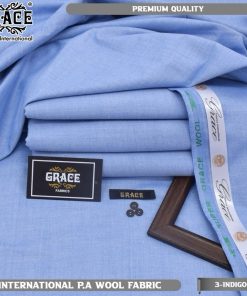 Grace Men Winter Unstitched Suit in Indigo color made from premium P.A Wool