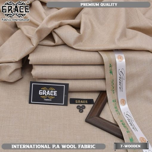 Grace Men Winter Unstitched Suit in Wooden color made from premium P.A Wool