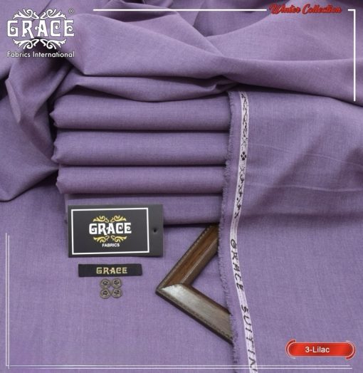 Grace Wash N Wear Lilac Color Fabric for Men – Premium 4 Season MVS Unstitched Fabric