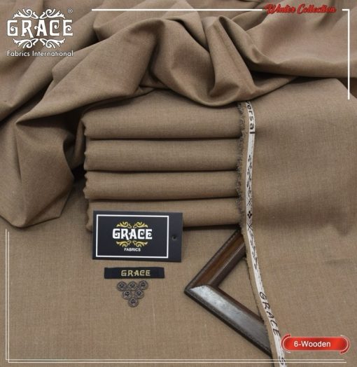 Grace Wash N Wear Wooden Color – Premium Men’s Unstitched 4 Season MVS Fabric