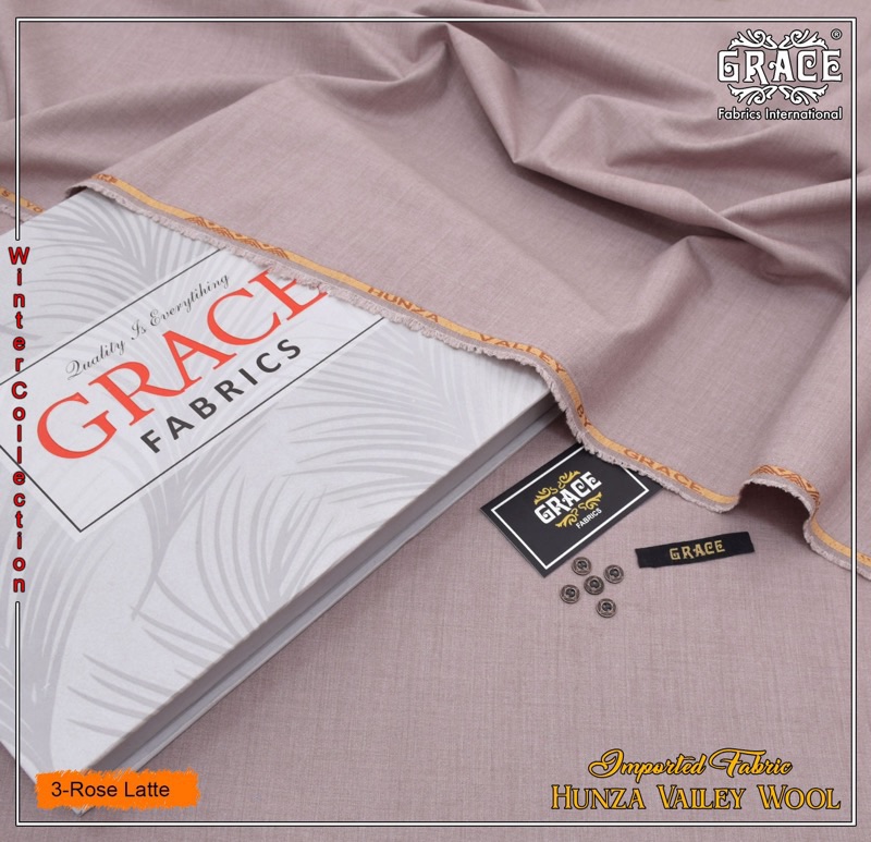 Grace Men Wool Unstitched Winter Suit in Rose Latte Color – Soft Finish Hunza Valley Wool