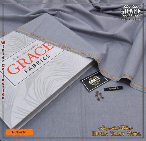 Grace Men Wool Unstitched Winter Suit in Cloudy Color – Hunza Valley Soft Finish Wool