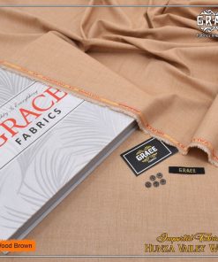 Grace Men Wool Unstitched Winter Suit in Wood Brown Color – Hunza Valley Soft Finish Wool