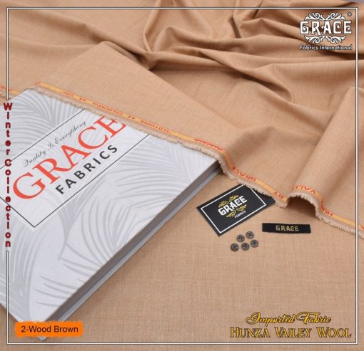 Grace Men Wool Unstitched Winter Suit in Wood Brown Color – Hunza Valley Soft Finish Wool
