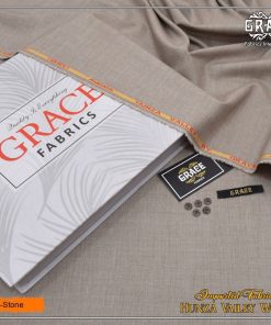Grace Men Wool Unstitched Winter Suit in Stone Color – Hunza Valley Soft Finish Wool