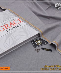 Grace Men Wool Unstitched Winter Suit in Dark Silver Color – Hunza Valley Soft Finish Wool