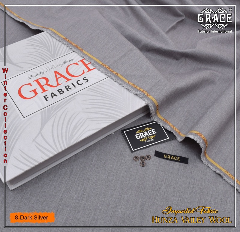 Grace Men Wool Unstitched Winter Suit in Dark Silver Color – Hunza Valley Soft Finish Wool
