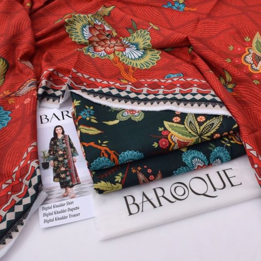 Baroque’s Winter Khaddar Collection stands out because of its attention to detail, superior quality, and fashion-forward appeal. The BR-93 suit offers: