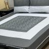 King Size Embroidered Patch Work Patchwork Bedsheet Set with Pillow Covers