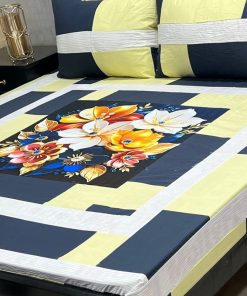 King Size Digital Cotton Bedsheet with 3D Panel HD Print and Matching Pillow Covers