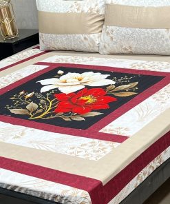 King Size Digital Cotton Bedsheet with 3D Panel HD Print and Matching Pillow Covers