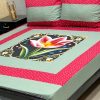 King Size 3D Panel HD Printed Digital Cotton Bedsheet with Pillow Covers