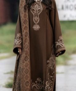 Sapphire SP-642 unstitched 3 piece Dhanak winter suit with digital wool shawl and heavy embroidery