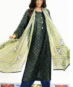 Baroque BR-96 Khaddar 3 Piece Winter Suit with digital print shirt, dupatta, and plain trouser