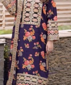Baroque BR-97 Khaddar 3 Piece Winter Suit for Women – Digital Printed Shirt, Dupatta & Plain Trouser