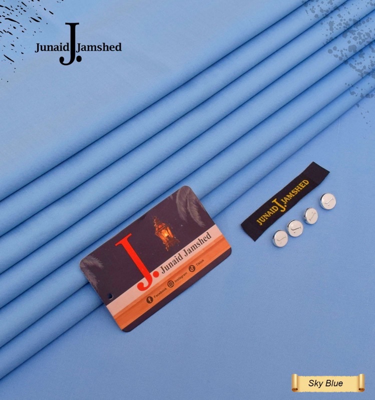 J. Men Unstitched Sky Blue Suit for All Seasons – Premium Fabric in 4 Meter Cutting