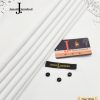 J. Men Unstitched Pearl White Suit for All Seasons – Fine Quality 4 Meter Cutting
