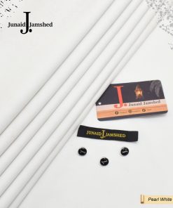 J. Men Unstitched Pearl White Suit for All Seasons – Fine Quality 4 Meter Cutting