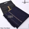 Plain Navy Blue J. Shawl for Men Winter Wool