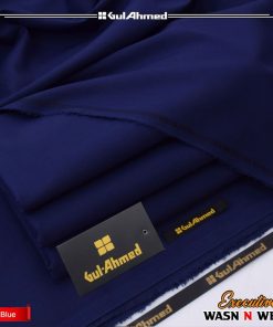 Gul Ahmad GW-18 Deep Navy Blue Wash & Wear Fabric for Men