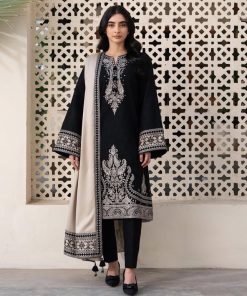 JAZMIN JZ-648 3 Piece Dhanak Winter Suit with Full Heavy Embroidery and Digital Wool Shawl