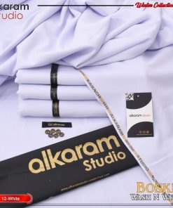Al-Karam Men Unstitched White Color Wash & Wear Suit for All Seasons