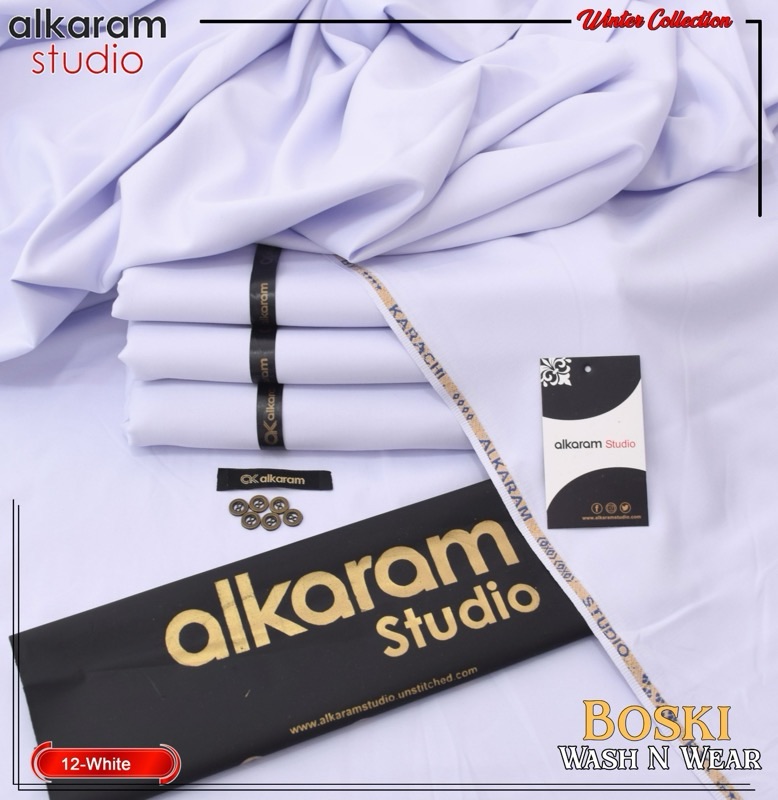 Al-Karam Men Unstitched White Color Wash & Wear Suit for All Seasons