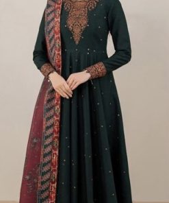 Jazmin JZ-649 3 Piece Dhanak Winter Suit with Heavy Embroidery and Digital Wool Shawl
