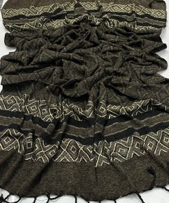 Ladies Shawl SKU‑907 – Premium velvet wool draped elegantly on a model