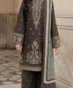 Jazmin JZ-650 3 Piece Dhanak Winter Suit with Digital Wool Shawl – Premium heavy embroidery and elegant shawl