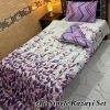Stylish Single Size Vicky Razai Set featuring warm 500 GSM quilt, soft mix cotton bedsheet, and pillow cover with printed designs.