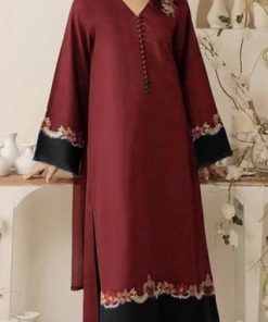 QASWA QS‑654 three piece winter premium dhanak embroidered suit