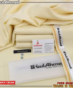 Gul Ahmad GW-17 Rich Cream Men’s Wash & Wear Unstitched Winter Suit