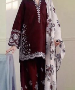 Zara Shahjahan ZS-656 Premium Dhanak Embroidered Winter Suit with Digital Wool Shawl