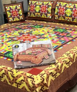 3D Panel Crystal Cotton Bedsheet Set 29 King Size Bedding