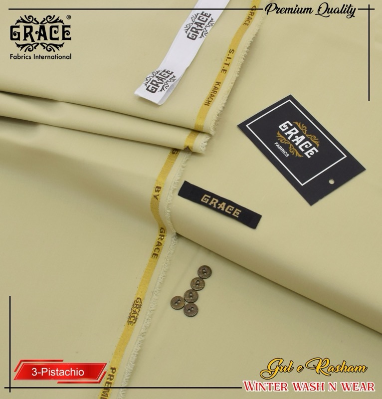 Grace Pistachio Winter Wash & Wear Men’s Unstitched Suit – Premium Winter Fabric