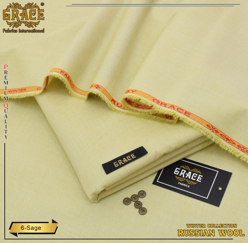 Grace winter wool winter men’s unstitched suit in Saga color premium poly-wool fabric