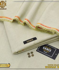 Grace winter wool winter men’s unstitched suit in Pistachio color premium poly-wool fabric