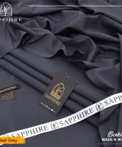 Sapphire Grey Color Boski SP-03 premium Boski fabric for men shalwar kameez