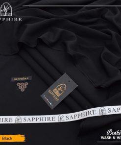 Sapphire Black Color Boski SP-01 premium Boski fabric for men shalwar kameez