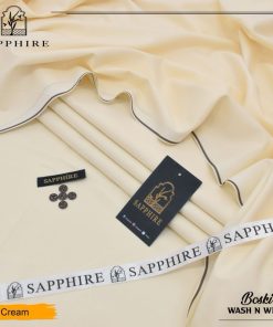 Sapphire Cream Color Boski SP-04 premium Boski fabric for men shalwar kameez