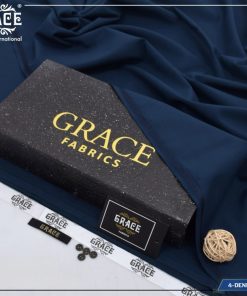 Grace Summer Wash & Wear Men’s Unstitched Suit Denim Blue 4 Meter Fabric