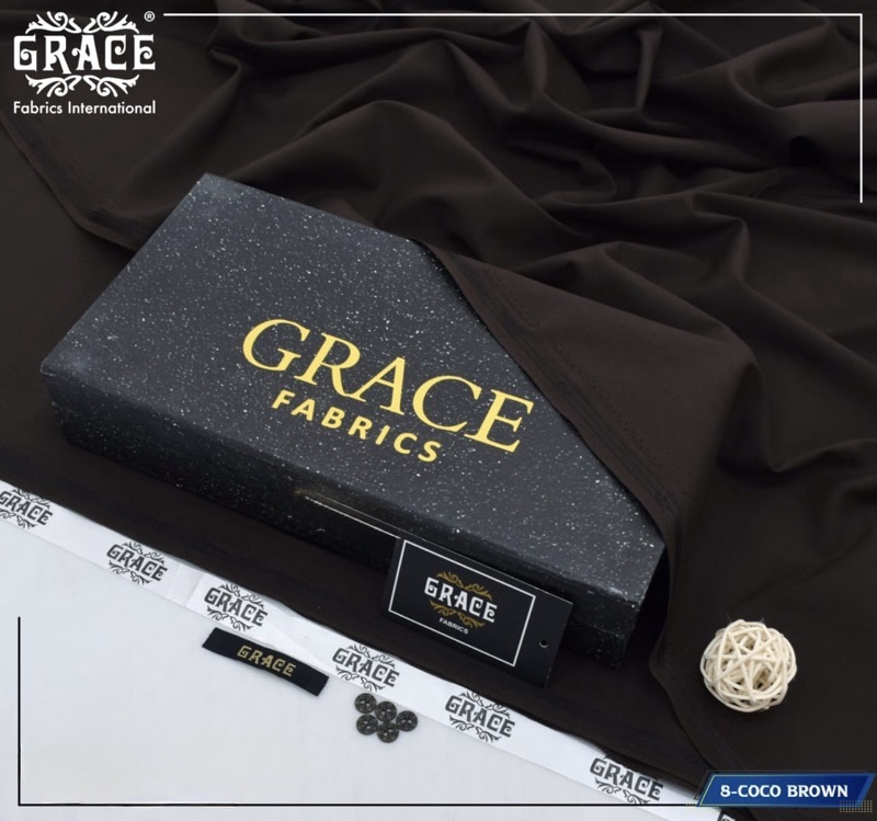 Grace Summer Wash & Wear Men’s Unstitched Suit Coco Brown 4 Meter Fabric