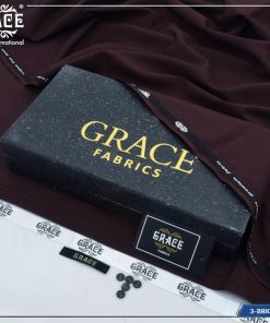 Grace Summer Wash & Wear Men’s Unstitched Suit Red Wine 4 Meter Fabric